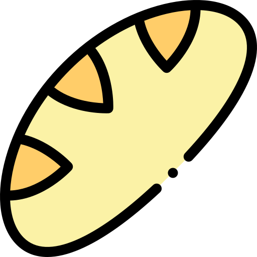 Bread Detailed Rounded Lineal color icon