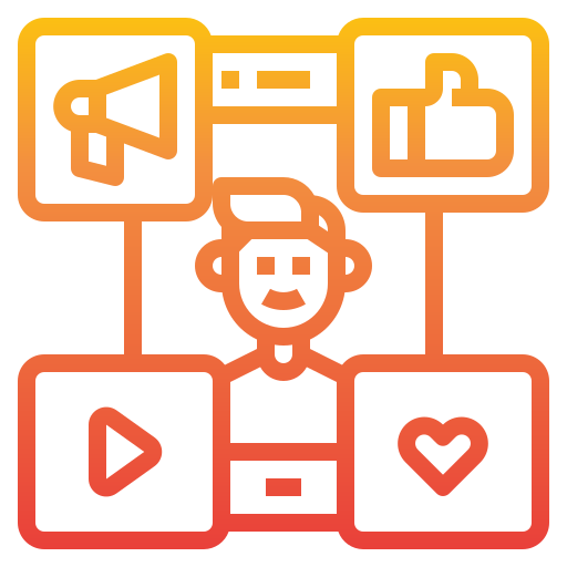 medios de comunicación social icono gratis