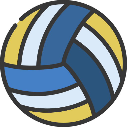 free volleyball clipart blue and yellow