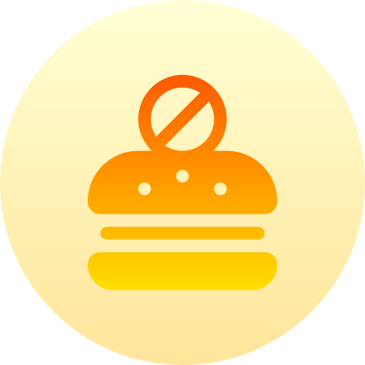 No fast food Basic Gradient Circular icon