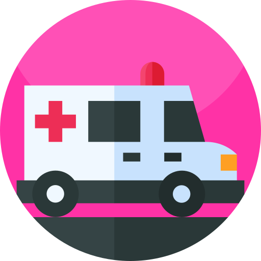 Ambulance Geometric Flat Circular Flat icon