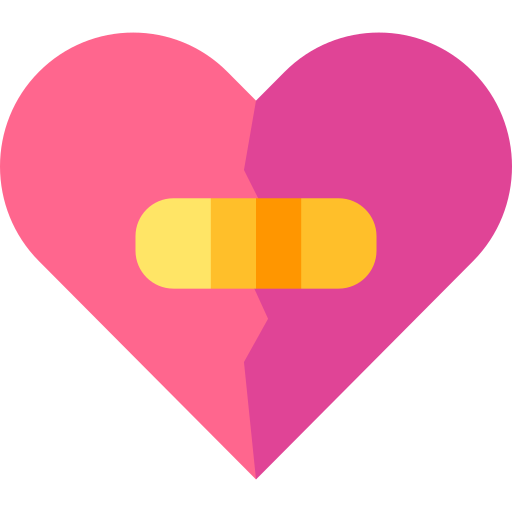 Broken heart Basic Straight Flat icon