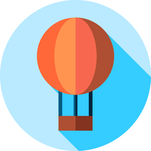 Hot air balloon Flat Circular Flat icon