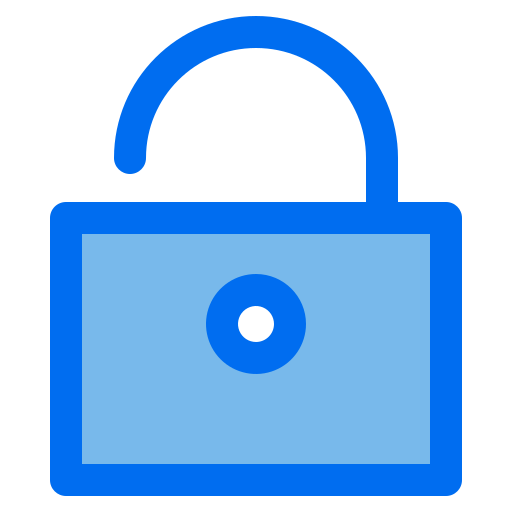 Open lock Generic Blue icon