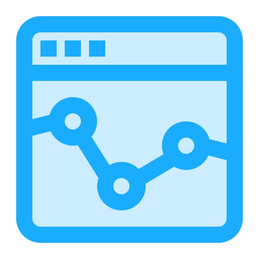 Online graph Generic Blue icon