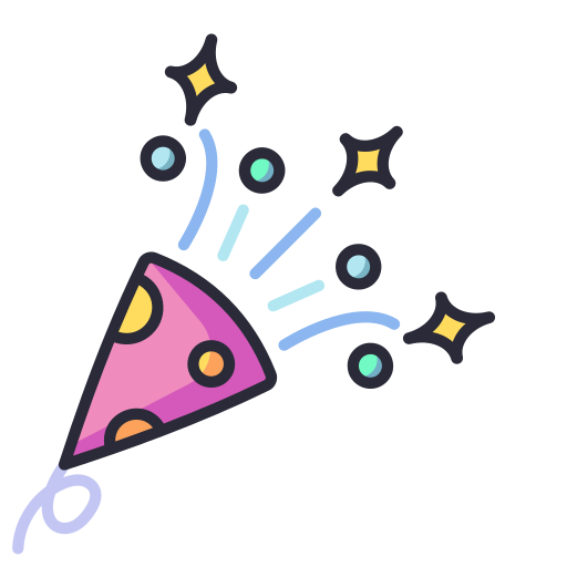 Confetti Generic Outline Color icon