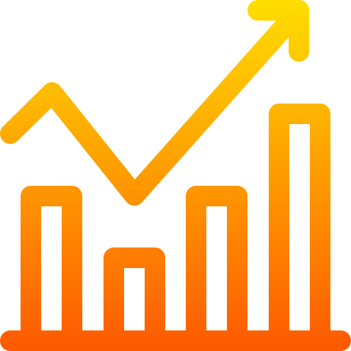 Bar chart Basic Gradient Lineal color icon