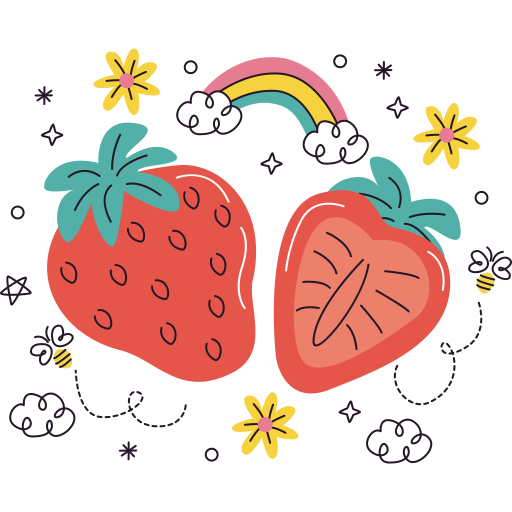 Strawberry Stickers - Free food Stickers