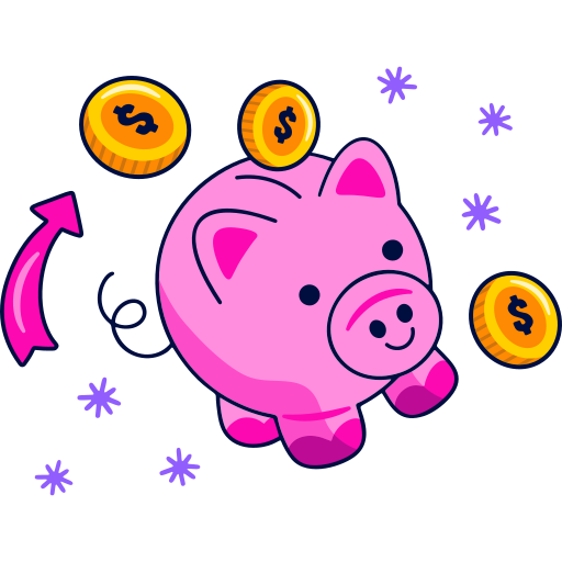 Piggy bank Stickers - Free business Stickers