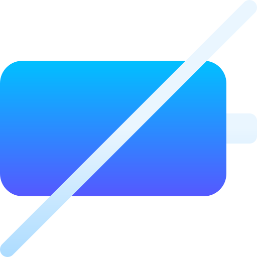 Empty battery free icon Empty battery free icon