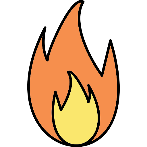 Fire Generic Thin Outline Color icon