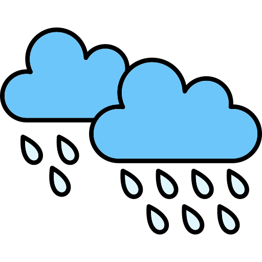 Raining Generic Thin Outline Color icon