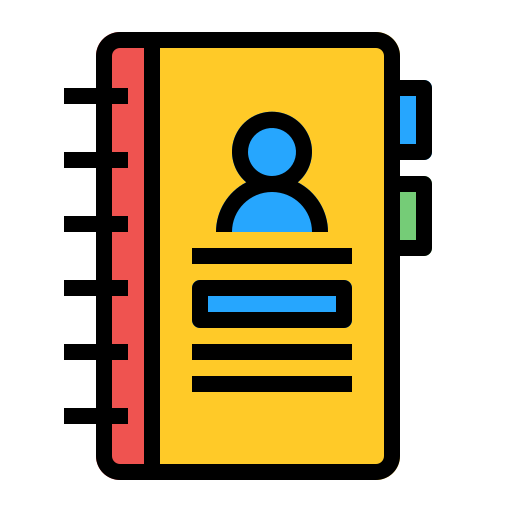 Contact book Generic Outline Color icon