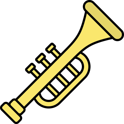 Trumpet Generic Thin Outline Color icon