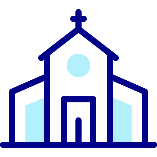 Church Detailed Mixed Lineal color icon