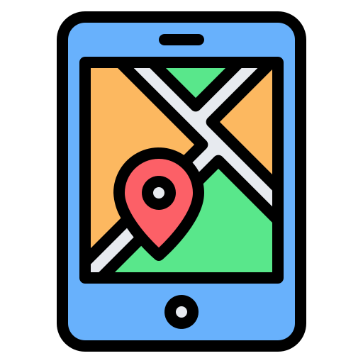 mapa móvil icono gratis