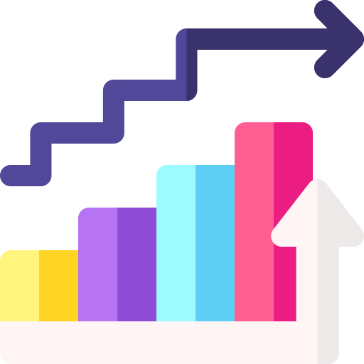 Bar graph Basic Rounded Flat icon