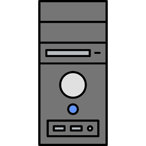 Cpu tower Generic Thin Outline Color icon