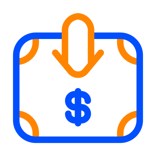 recibir dinero icono gratis