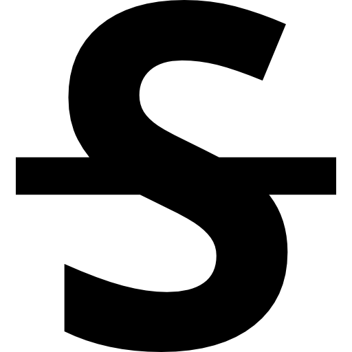 Strikethrough text interface option button - free icon