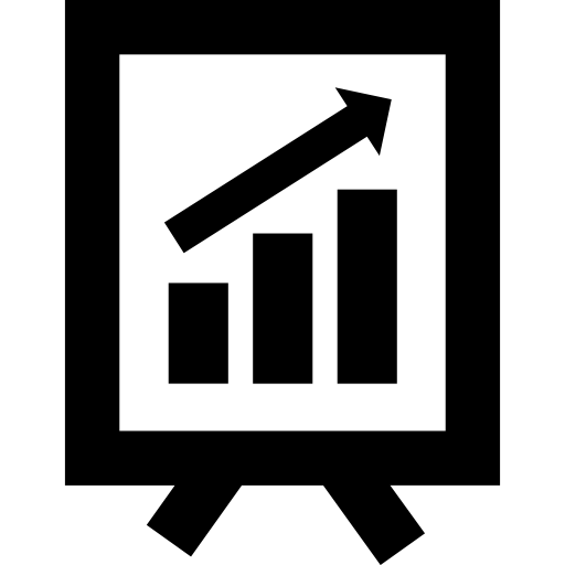 gráfico de estadísticas comerciales en el tablero de presentación. icono gratis