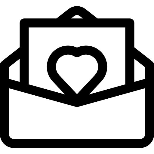 carta de amor icono gratis