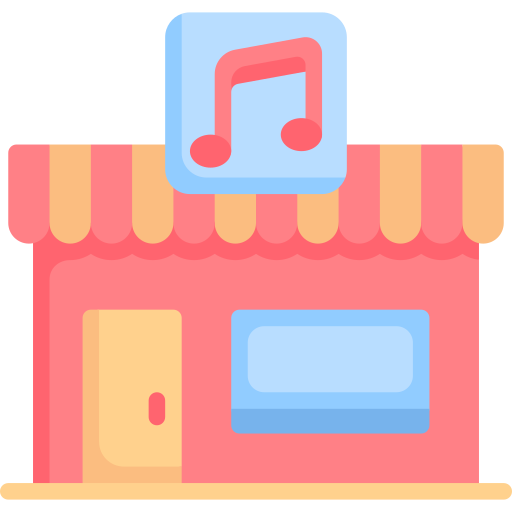 tienda de música icono gratis