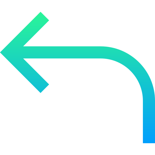 Turn left Super Basic Straight Gradient icon