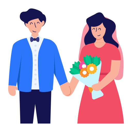 pareja de boda icono gratis