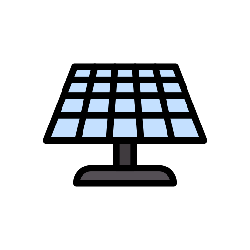 Solar panel Vector Stall Lineal Color icon