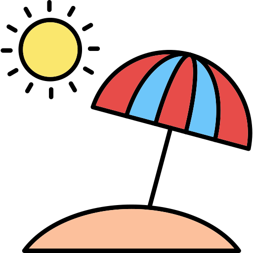 Beach umbrella Generic Thin Outline Color icon