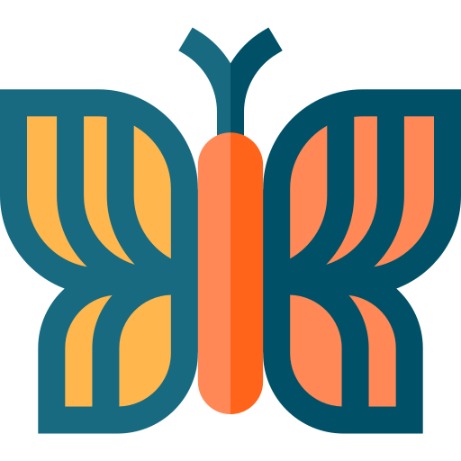 Butterfly Basic Straight Flat Icon