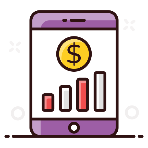 gráfico en línea icono gratis