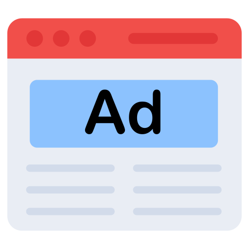anuncios en línea icono gratis