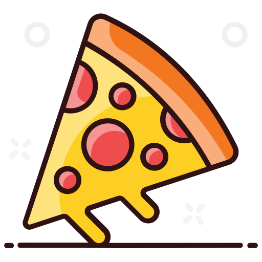 Gradient Cartoon Slice Pizza Food Takeout Fastfood Free Hand Drawn