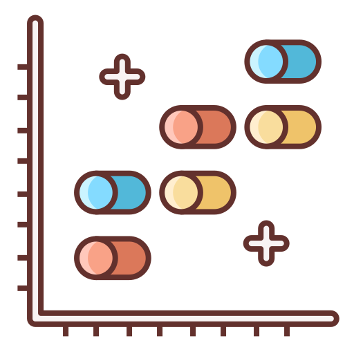 Icono de Gráfico de dispersión Flaticons Lineal Color