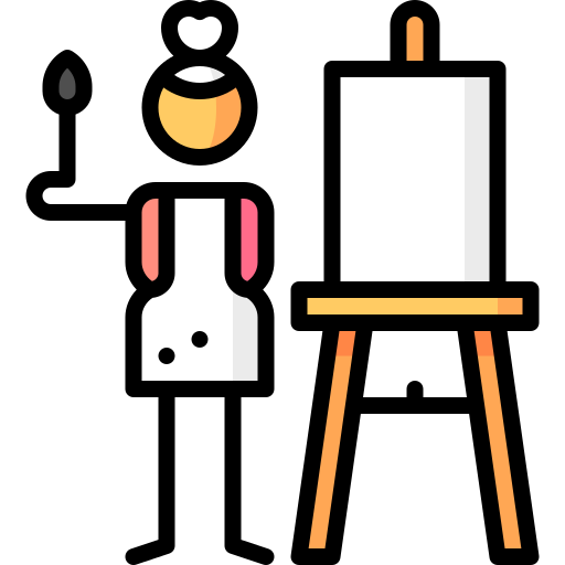 Painter Puppet Characters Lineal Color Icon