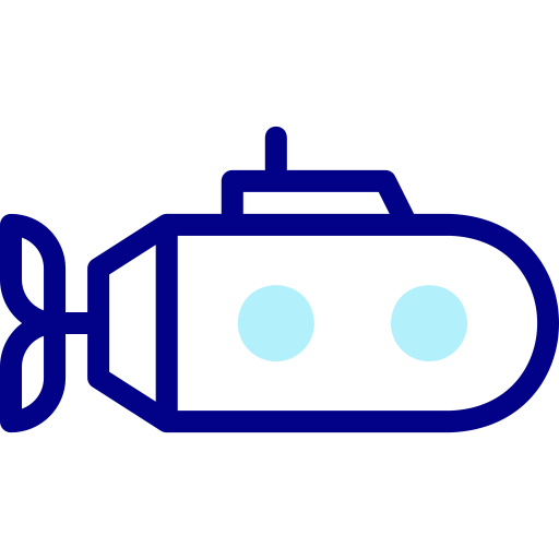 Submarine Detailed Mixed Lineal Color Icon