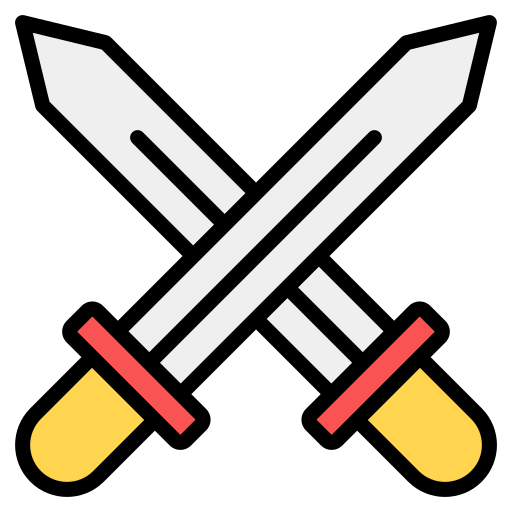 Premium Vector  Crossed swords icon in flat style on a white background  vector illustration