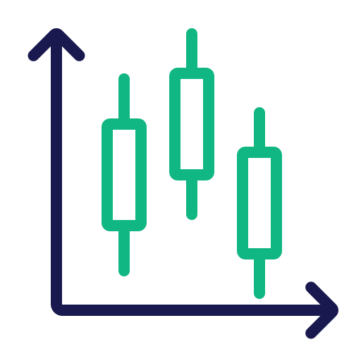 Candlestick chart - free icon