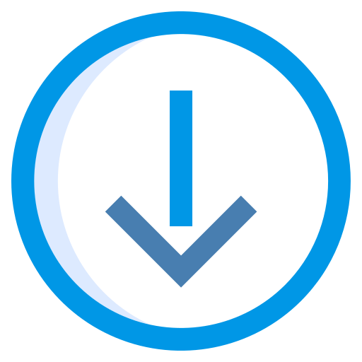 Down arrow Generic Blue icon