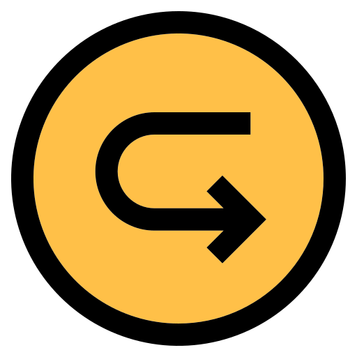 demi tour Icône gratuit