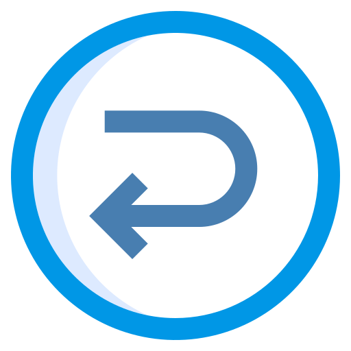 demi tour Icône gratuit