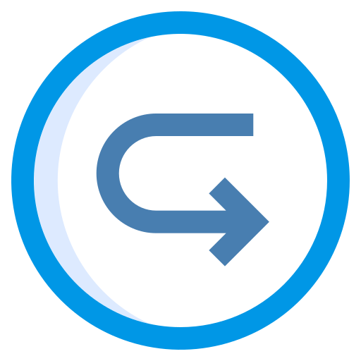 demi tour Icône gratuit