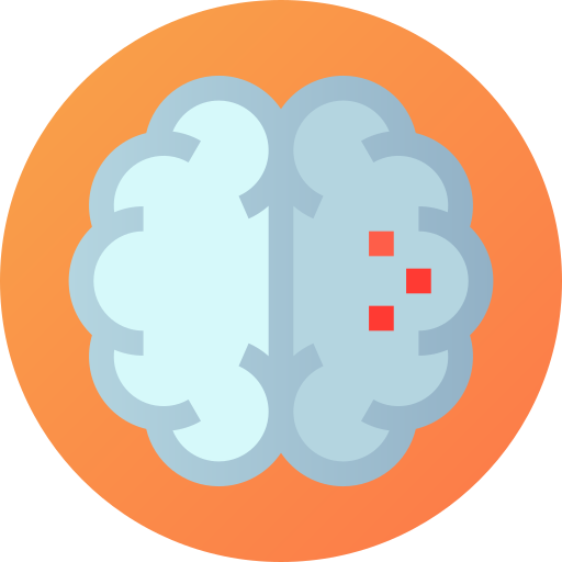 Brain Flat Circular Gradient icon