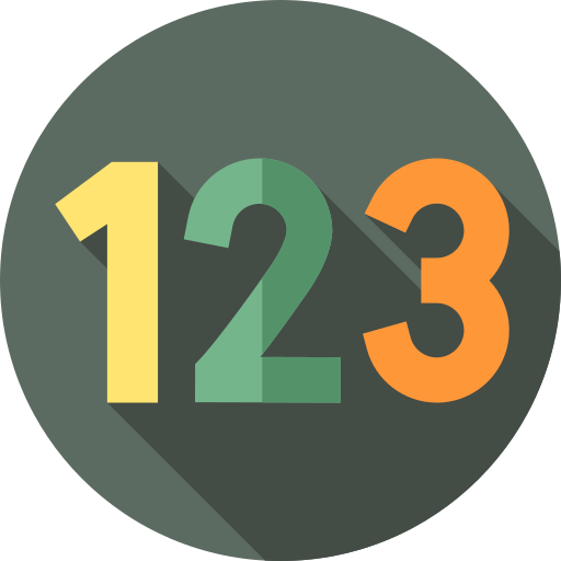 123 Flat Circular Flat icon