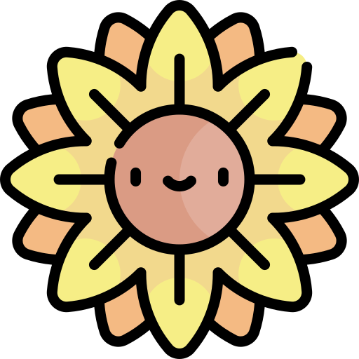 Sunflower Kawaii Lineal color icon