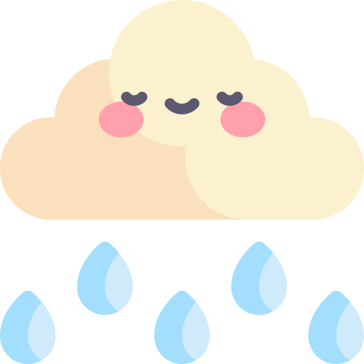 Rain Kawaii Flat icon