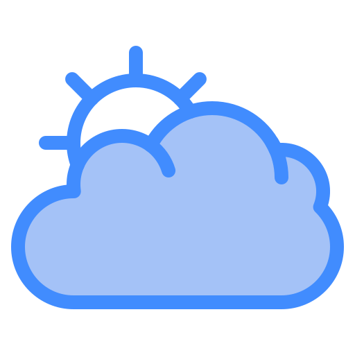 Clouds and sun Generic Blue icon