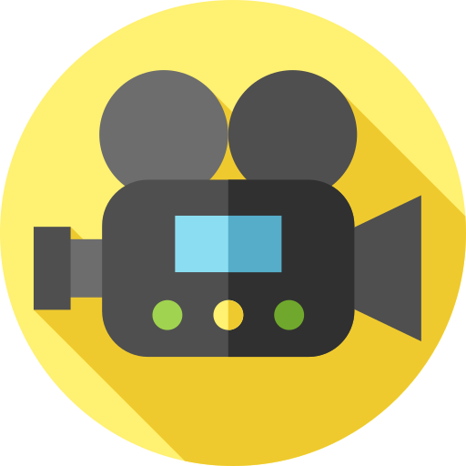 Video camera Flat Circular Flat icon